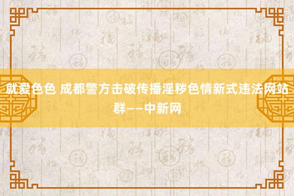 就爱色色 成都警方击破传播淫秽色情新式违法网站群——中新网