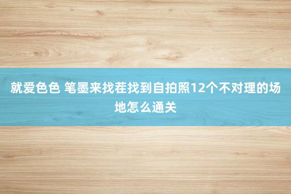 就爱色色 笔墨来找茬找到自拍照12个不对理的场地怎么通关