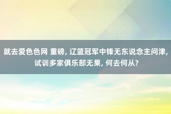 就去爱色色网 重磅， 辽篮冠军中锋无东说念主问津， 试训多家俱乐部无果， 何去何从?